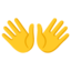 OPEN HANDS SIGN emoji in Google's design style - Unicode 1F450