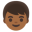 BOY emoji with medium-dark skin tone skin tone