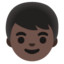 BOY emoji with dark skin tone skin tone