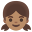 GIRL emoji with medium skin tone skin tone