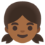 GIRL emoji with medium-dark skin tone skin tone