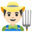 MAN FARMER emoji with light skin tone skin tone