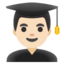 MAN STUDENT emoji with light skin tone skin tone