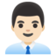 MAN OFFICE WORKER emoji with light skin tone skin tone