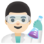 MAN SCIENTIST emoji with light skin tone skin tone