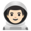 MAN ASTRONAUT emoji with light skin tone skin tone