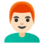 MAN: RED HAIR emoji with light skin tone skin tone