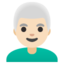 MAN: WHITE HAIR emoji with light skin tone skin tone