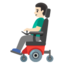 MAN IN MOTORIZED WHEELCHAIR emoji with light skin tone skin tone