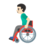 MAN IN MANUAL WHEELCHAIR emoji with light skin tone skin tone