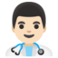 MAN HEALTH WORKER emoji with light skin tone skin tone