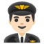 MAN PILOT emoji with light skin tone skin tone