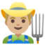 MAN FARMER emoji with medium-light skin tone skin tone