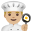 MAN COOK emoji with medium-light skin tone skin tone