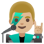 MAN SINGER emoji with medium-light skin tone skin tone