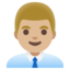 MAN OFFICE WORKER emoji with medium-light skin tone skin tone