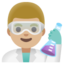 MAN SCIENTIST emoji with medium-light skin tone skin tone