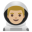 MAN ASTRONAUT emoji with medium-light skin tone skin tone