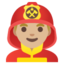 MAN FIREFIGHTER emoji with medium-light skin tone skin tone