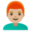 MAN: RED HAIR emoji with medium-light skin tone skin tone