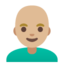 MAN: BALD emoji with medium-light skin tone skin tone