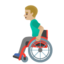 MAN IN MANUAL WHEELCHAIR emoji with medium-light skin tone skin tone