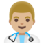 MAN HEALTH WORKER emoji with medium-light skin tone skin tone