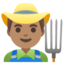 MAN FARMER emoji with medium skin tone skin tone