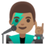 MAN SINGER emoji with medium skin tone skin tone