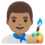 MAN ARTIST emoji with medium skin tone skin tone