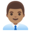 MAN OFFICE WORKER emoji with medium skin tone skin tone