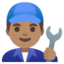 MAN MECHANIC emoji with medium skin tone skin tone