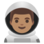 MAN ASTRONAUT emoji with medium skin tone skin tone