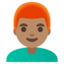 MAN: RED HAIR emoji with medium skin tone skin tone