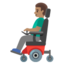 MAN IN MOTORIZED WHEELCHAIR emoji with medium skin tone skin tone