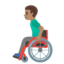 MAN IN MANUAL WHEELCHAIR emoji with medium skin tone skin tone