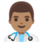 MAN HEALTH WORKER emoji with medium skin tone skin tone