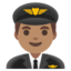 MAN PILOT emoji with medium skin tone skin tone