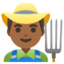 MAN FARMER emoji with medium-dark skin tone skin tone