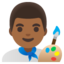 MAN ARTIST emoji with medium-dark skin tone skin tone