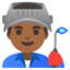 MAN FACTORY WORKER emoji with medium-dark skin tone skin tone