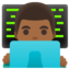 MAN TECHNOLOGIST emoji with medium-dark skin tone skin tone