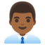 MAN OFFICE WORKER emoji with medium-dark skin tone skin tone