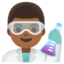 MAN SCIENTIST emoji with medium-dark skin tone skin tone