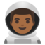 MAN ASTRONAUT emoji with medium-dark skin tone skin tone