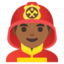 MAN FIREFIGHTER emoji with medium-dark skin tone skin tone