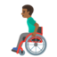 MAN IN MANUAL WHEELCHAIR emoji with medium-dark skin tone skin tone