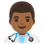 MAN HEALTH WORKER emoji with medium-dark skin tone skin tone