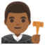 MAN JUDGE emoji with medium-dark skin tone skin tone