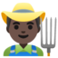 MAN FARMER emoji with dark skin tone skin tone